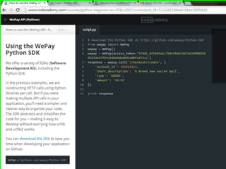 Python programming advance lab api we pay
