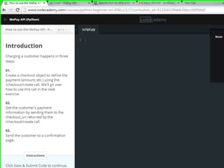 Python programming advance lab api we pay
