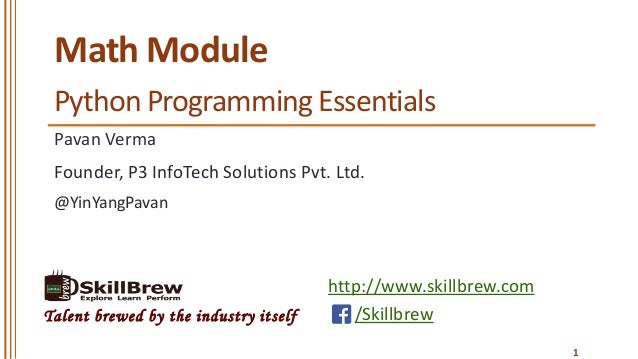 Python Programming Essentials M24 Math Module