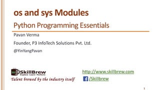 Python Programming Essentials - M25 - os and sys modules | PPTX ...