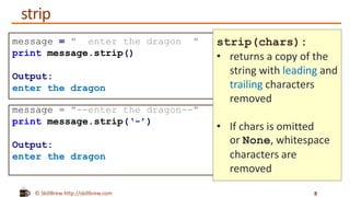 Python Programming Essentials - M8 - String Methods | PPT