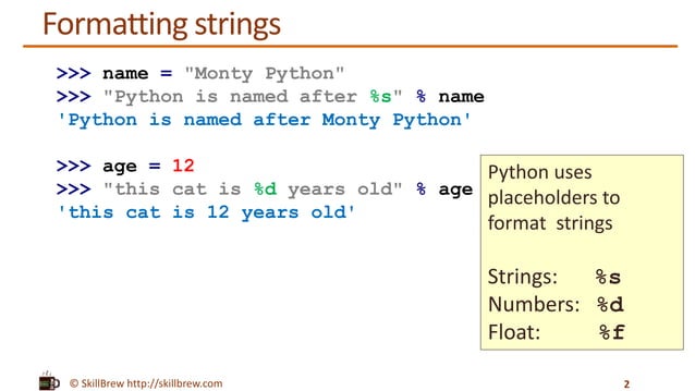 Python Programming Essentials - M9 - String Formatting | PPT
