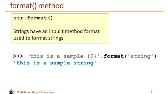 Python Programming Essentials - M9 - String Formatting | PPT