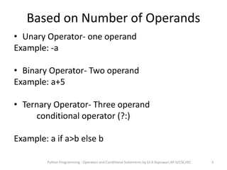 Operators and Control Statements in Python | PPT