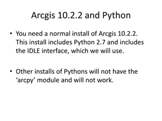 Python Programming for ArcGIS: Part I | PPT