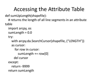 Python Programming for ArcGIS: Part II | PDF
