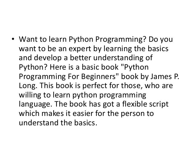 Python programming for beginners