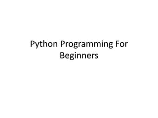 Python programming for beginners book | PPT