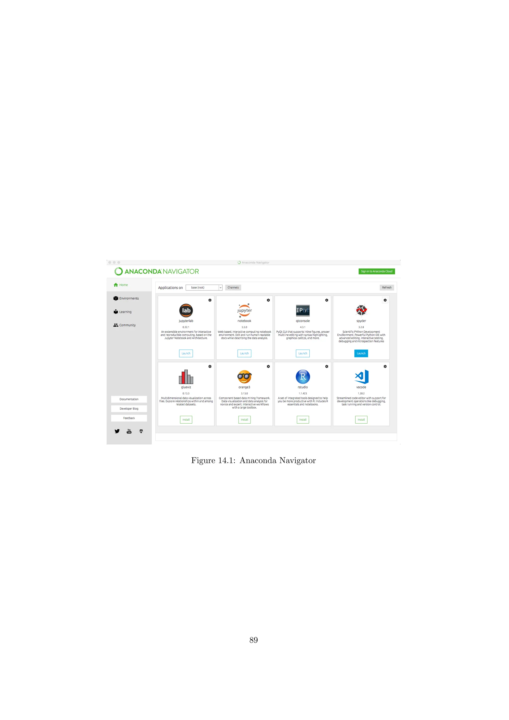 Figure 14.1: Anaconda Navigator
89
 