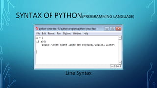 Python programming language (2017) | PPT