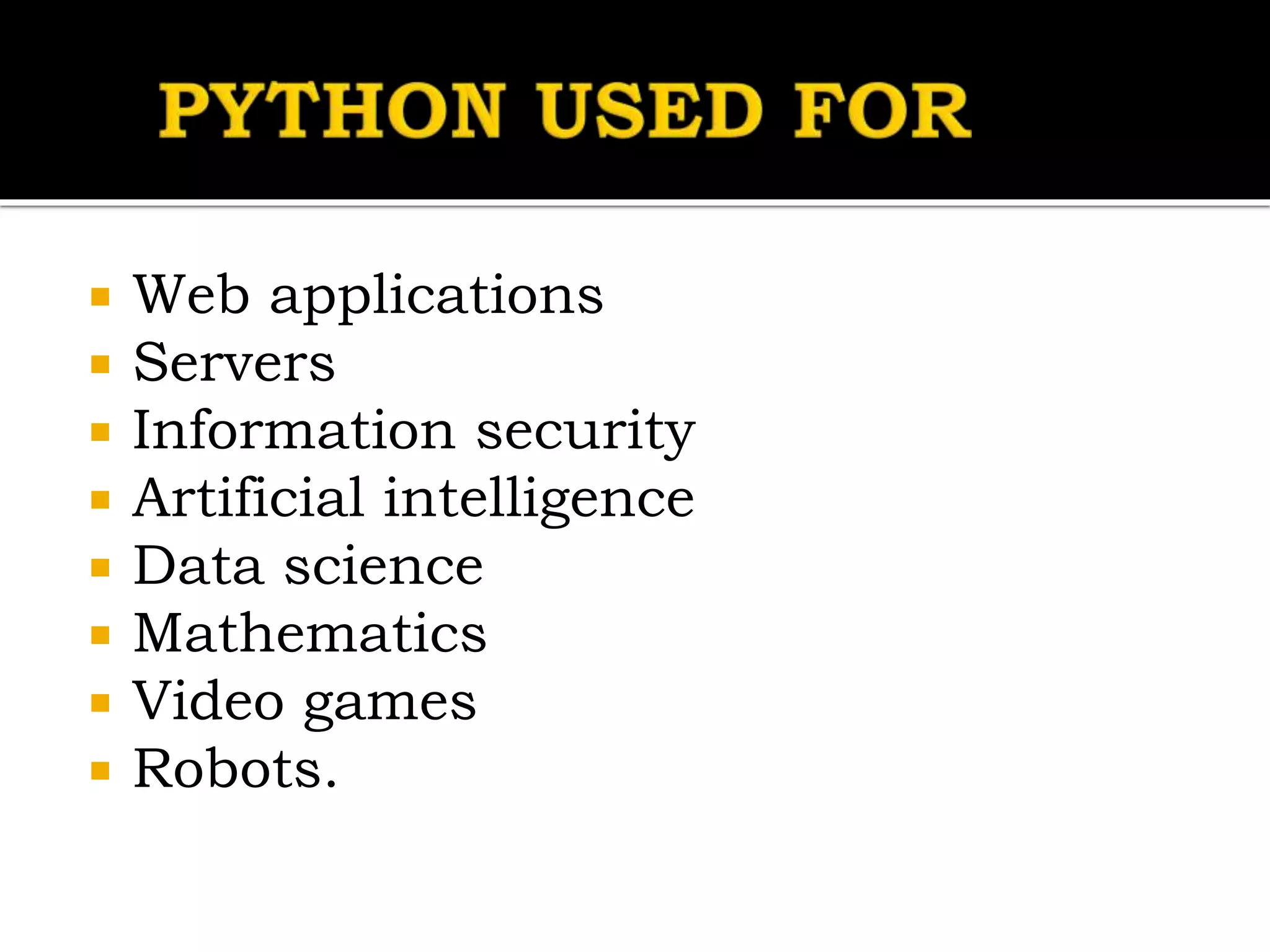 Python programming lanuguage | PPT