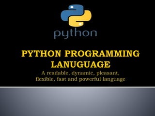 Python programming lanuguage | PPT
