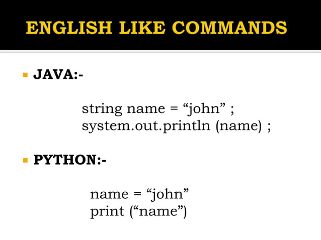 Python programming lanuguage | PPT
