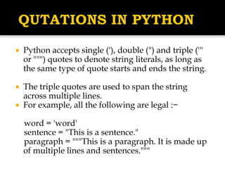 Python programming lanuguage | PPT
