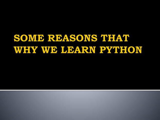 Python programming lanuguage | PPT
