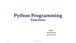 Python programming- Part IV(Functions) | PPT