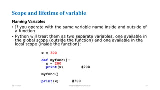 Python programming- Part IV(Functions) | PPT