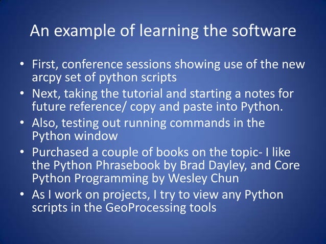 ArcGIS Python Programming (3Nov11) | PPT