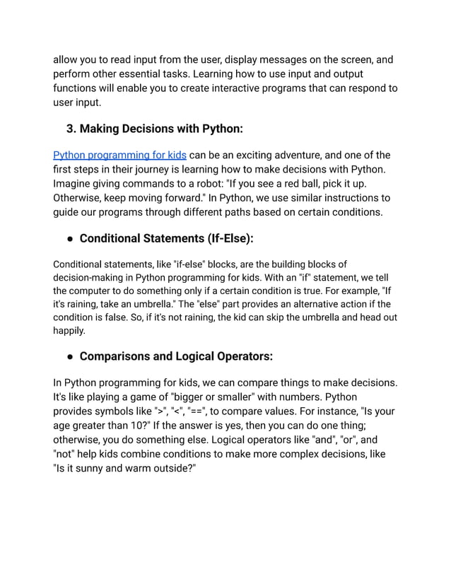 Python Programming for Kids: A Beginning Guide for Coding Students. | PDF