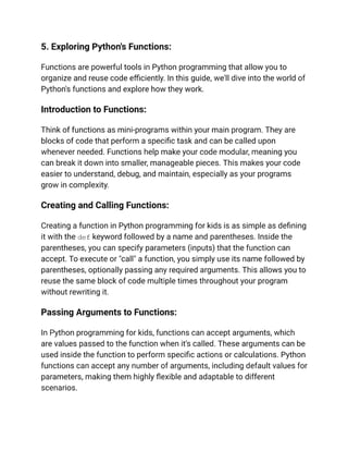 Python Programming for Kids: A Beginning Guide for Coding Students. | PDF