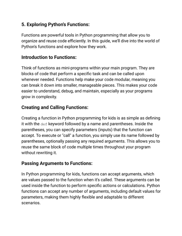 Python Programming for Kids: A Beginning Guide for Coding Students. | PDF