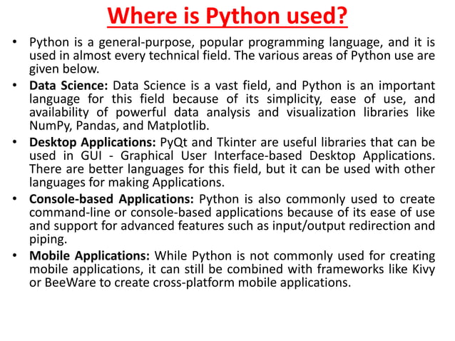 Python programming ppt.pptx | Programming Languages | Computing