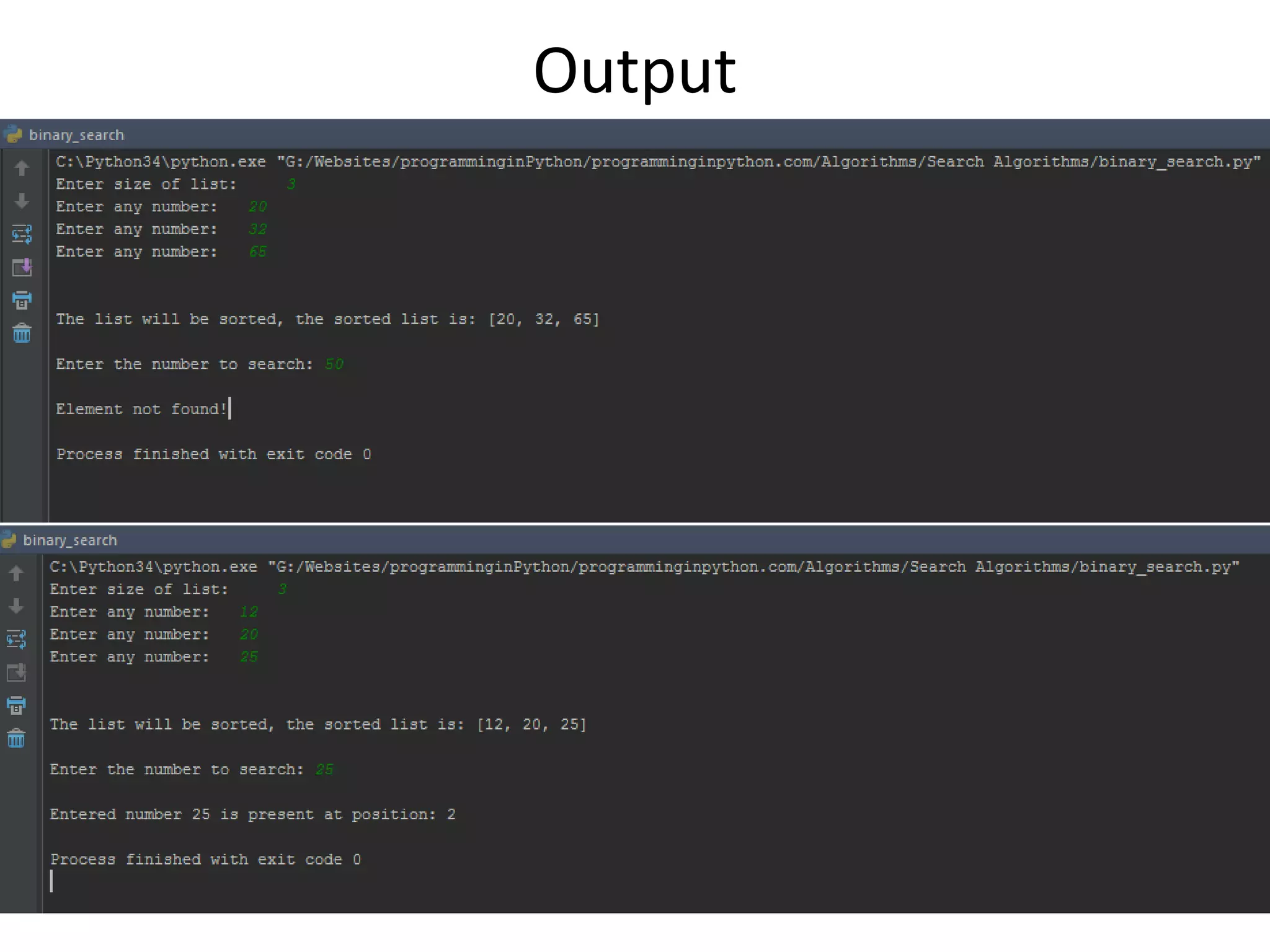 Output
 