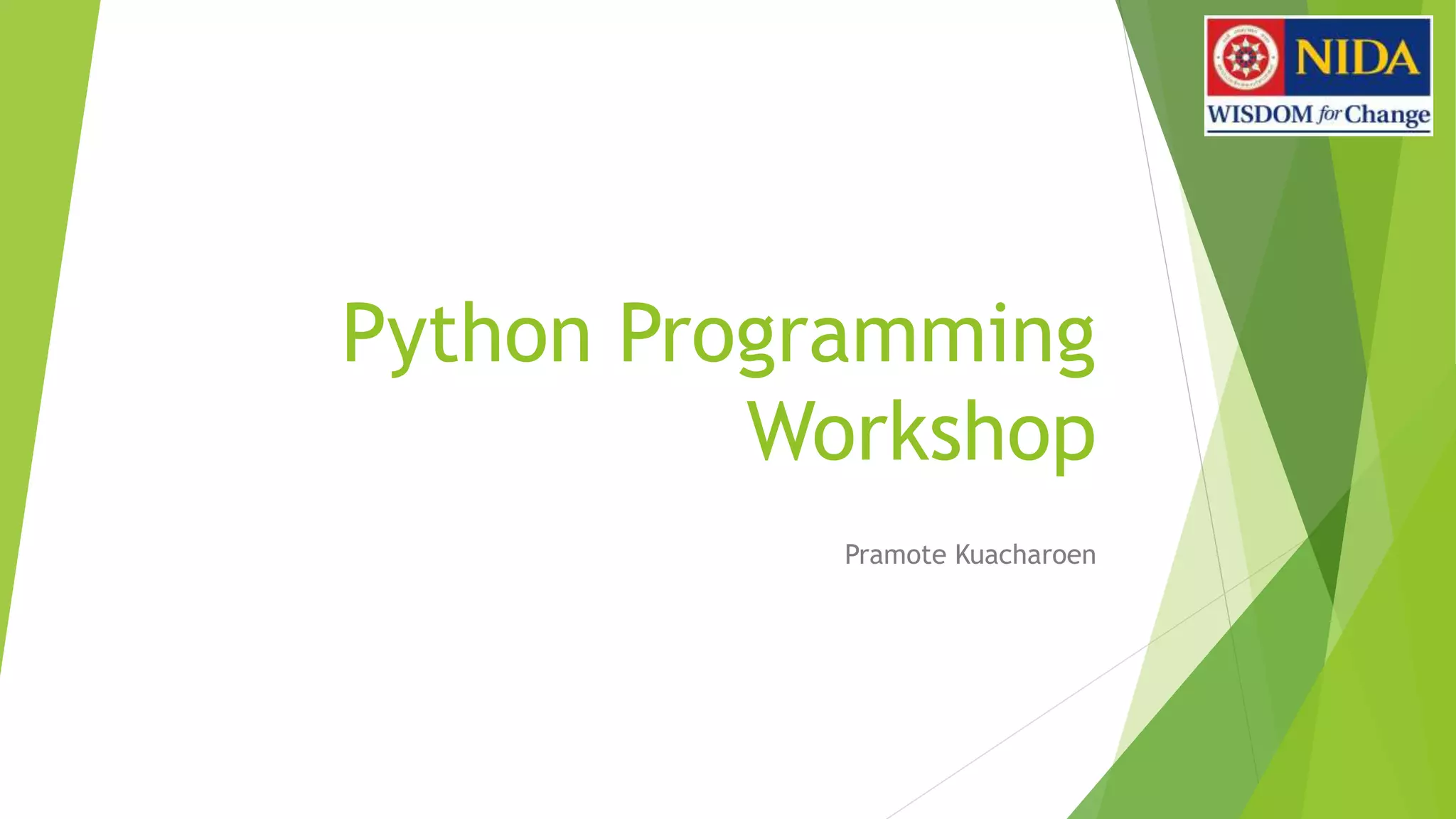 Python programming workshop | PPT