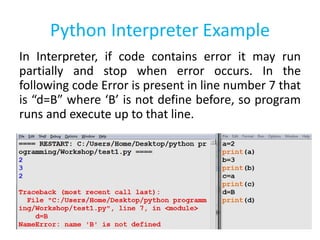 Python programming workshop session 1 | PPT image.