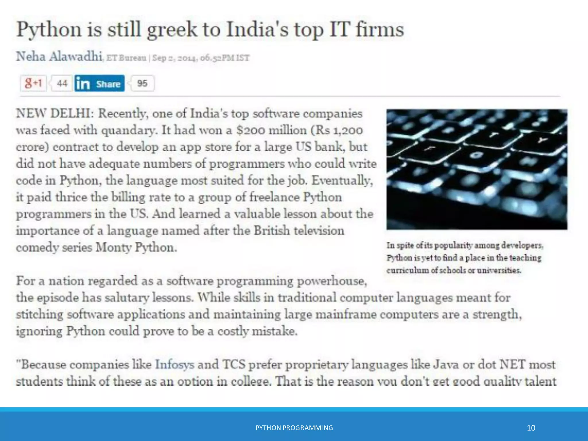 PYTHON PROGRAMMING 10
 