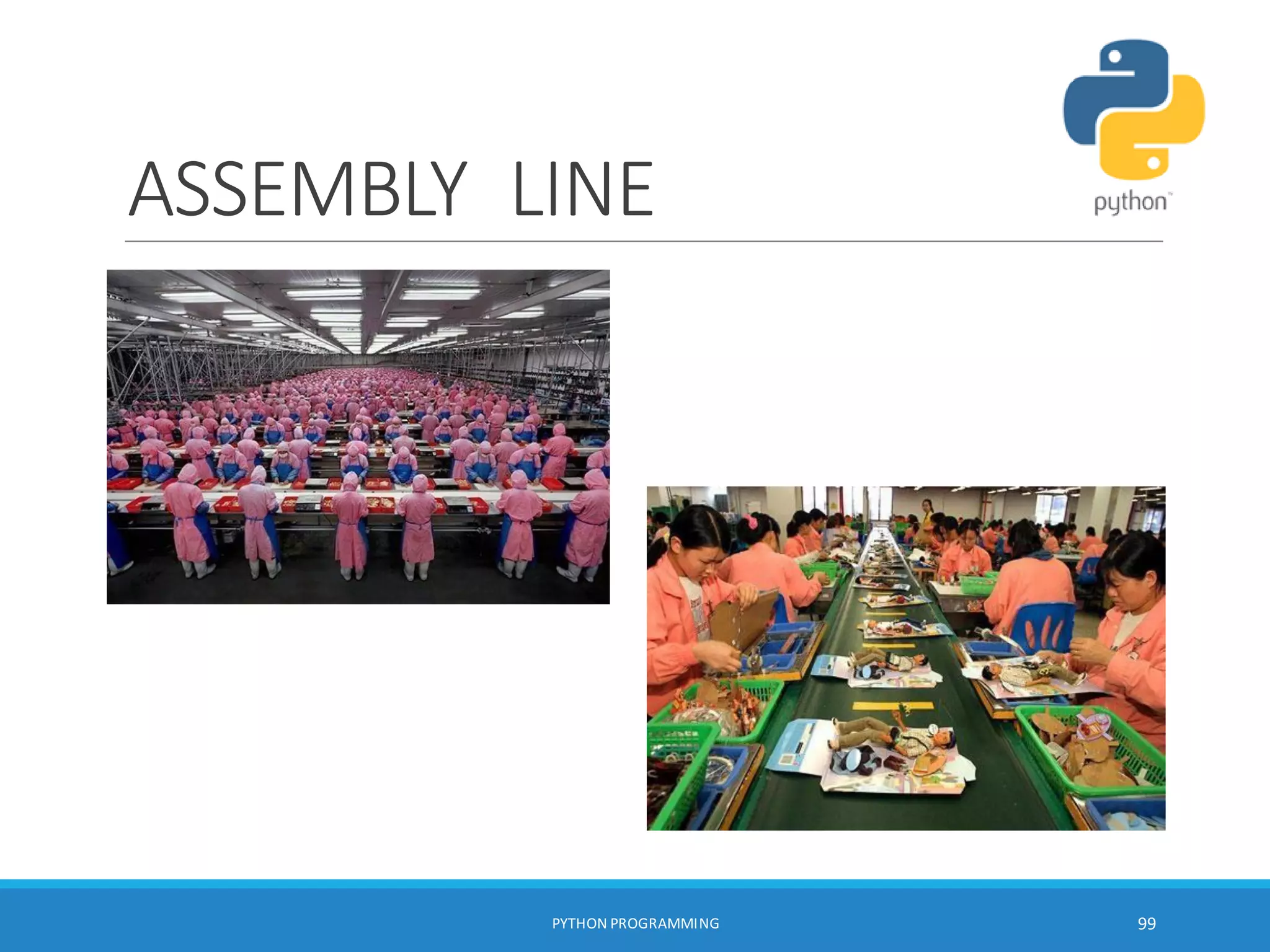 ASSEMBLY LINE
PYTHON PROGRAMMING 99
 