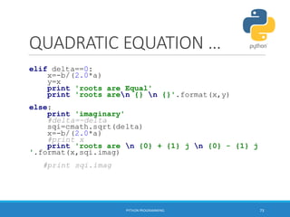 Python programming Workshop SITTTR - Kalamassery | PDF