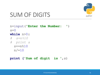 Python programming Workshop SITTTR - Kalamassery | PDF