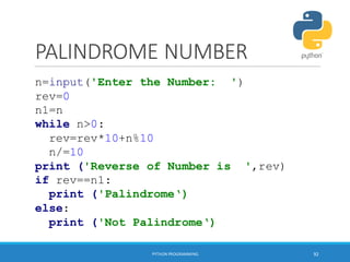 Python programming Workshop SITTTR - Kalamassery | PDF