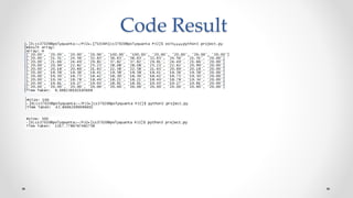 Code Result
 