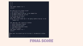 Python Mini Project: Command-Line Quiz Game for School/College Students ...