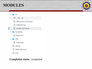 MODULES
Completion status : completed
 
