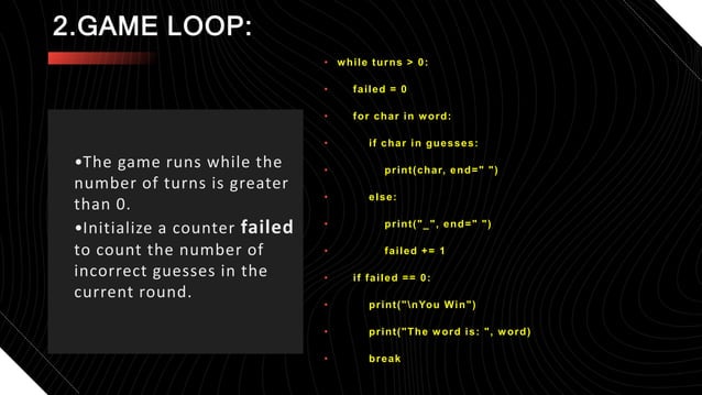 python projet faizan.ppt python game projects | PPTX