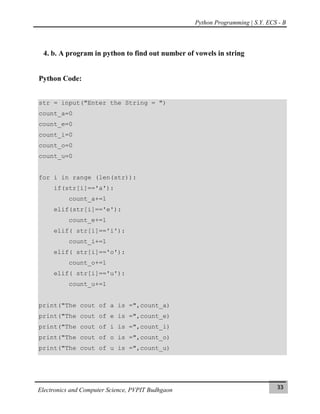 Python Programming Laboratory Manual for Students | PDF