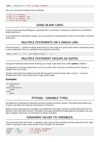 Python quick guide | PDF