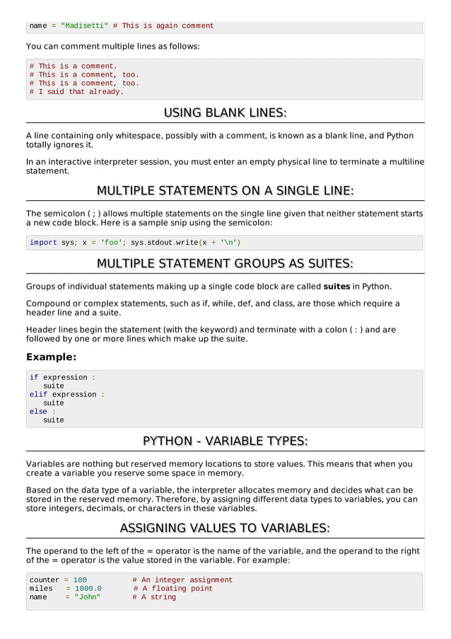 Python quick guide | PDF