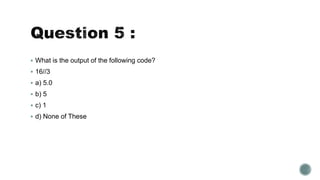 PYTHON QUIZ - 1.pptx | Programming Languages | Computing