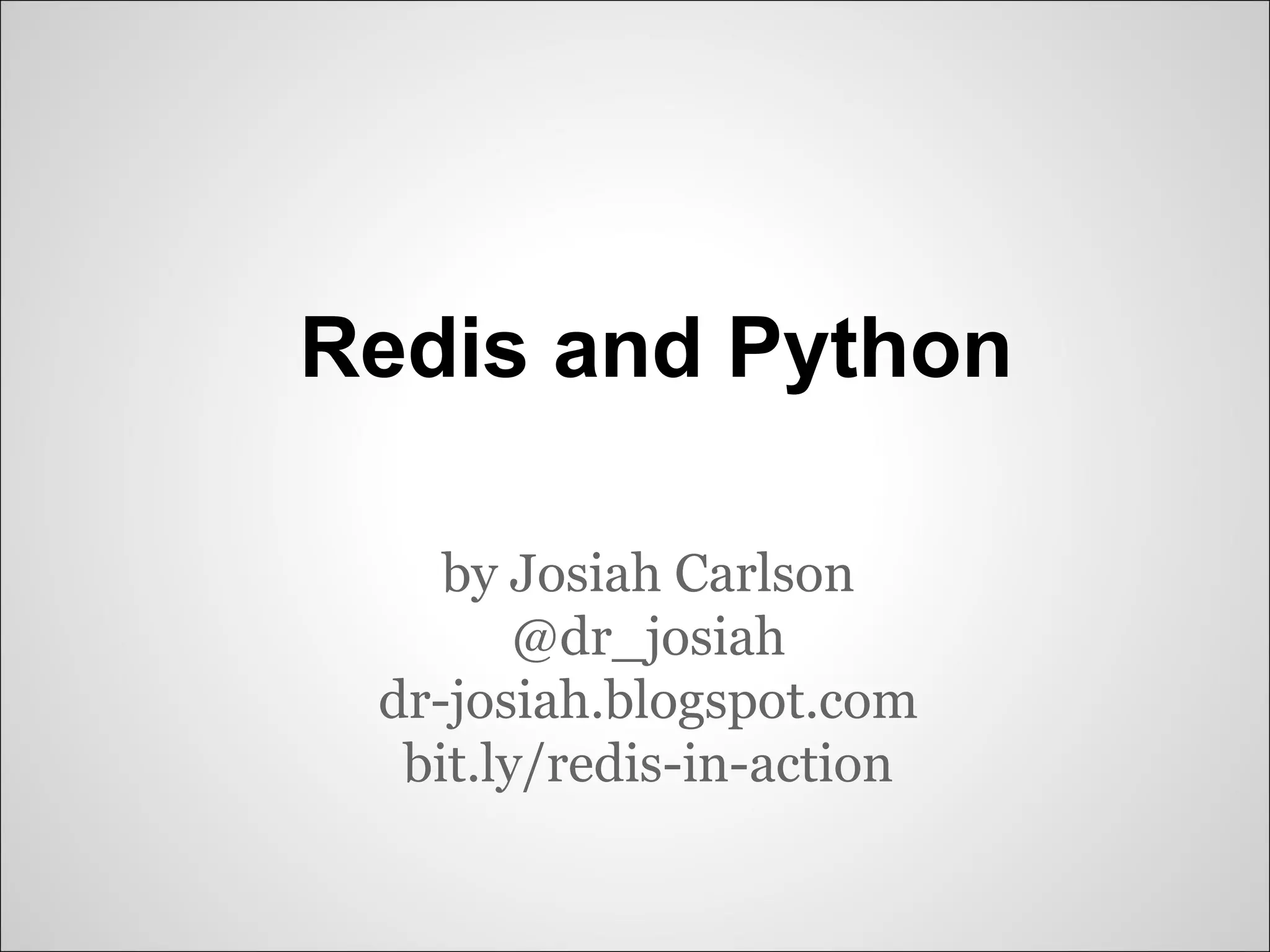 Python redis talk | PPT