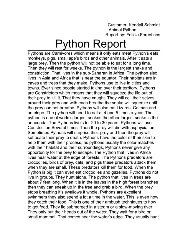 Python report for kendall schmidt | PDF