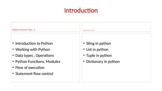 Python Revision Tour.pptx class 12 python notes | PPTX | Programming ...