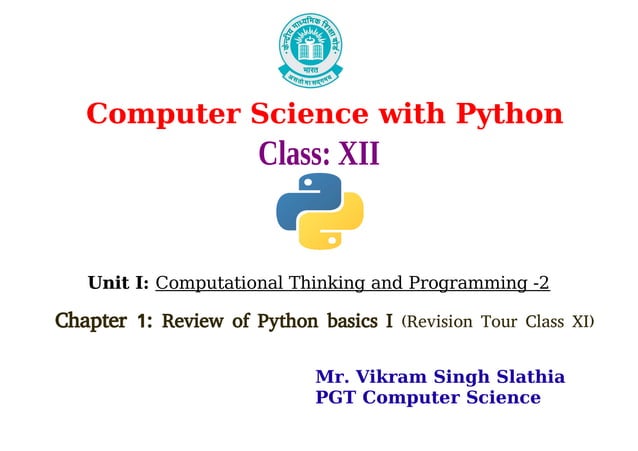 Python revision tour i | PDF