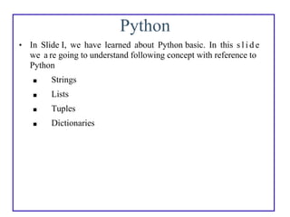 Python revision tour II | PPT