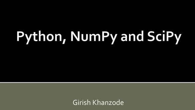 Python Scipy Numpy | PPT
