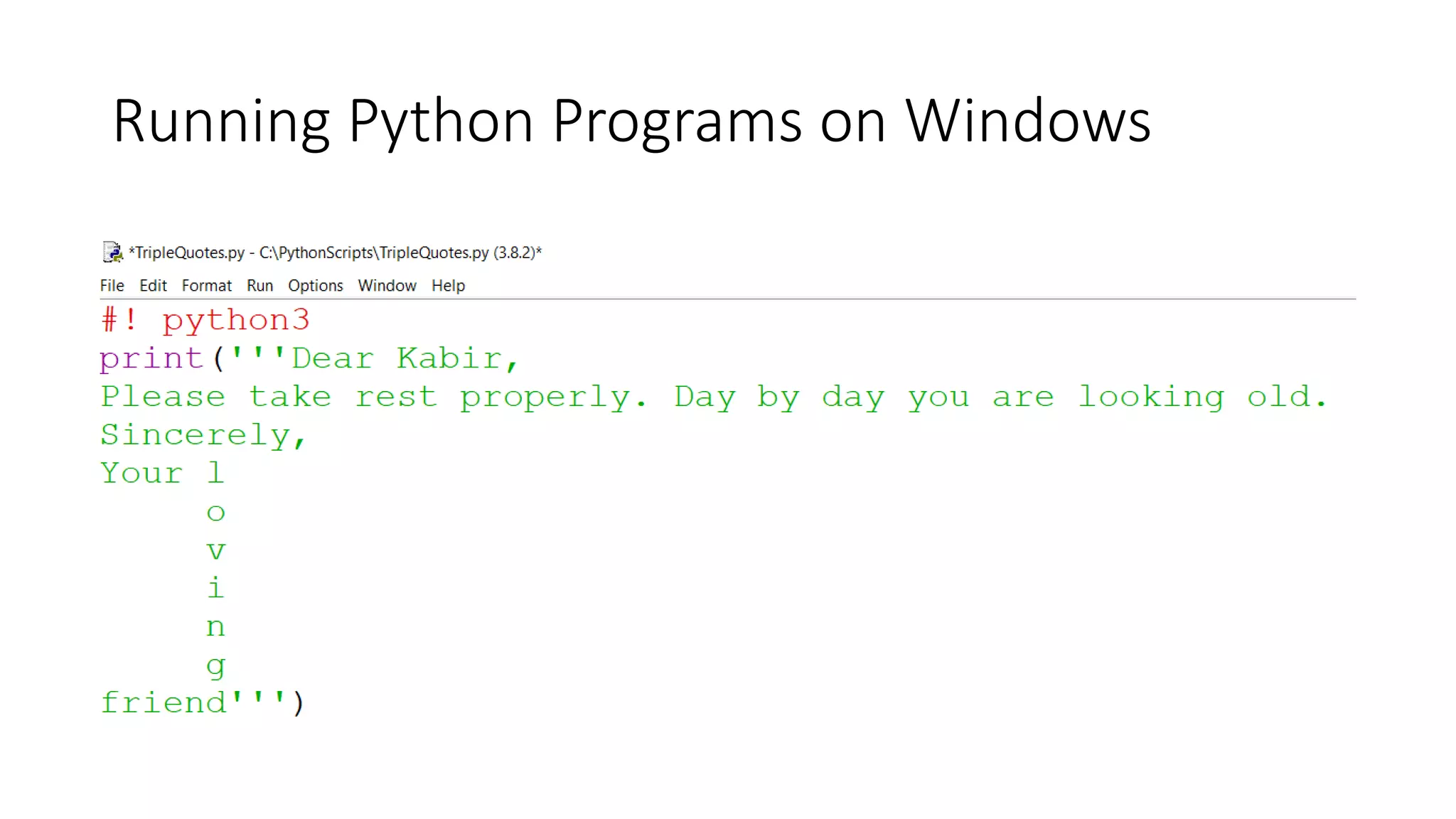 Running Python Programs on Windows