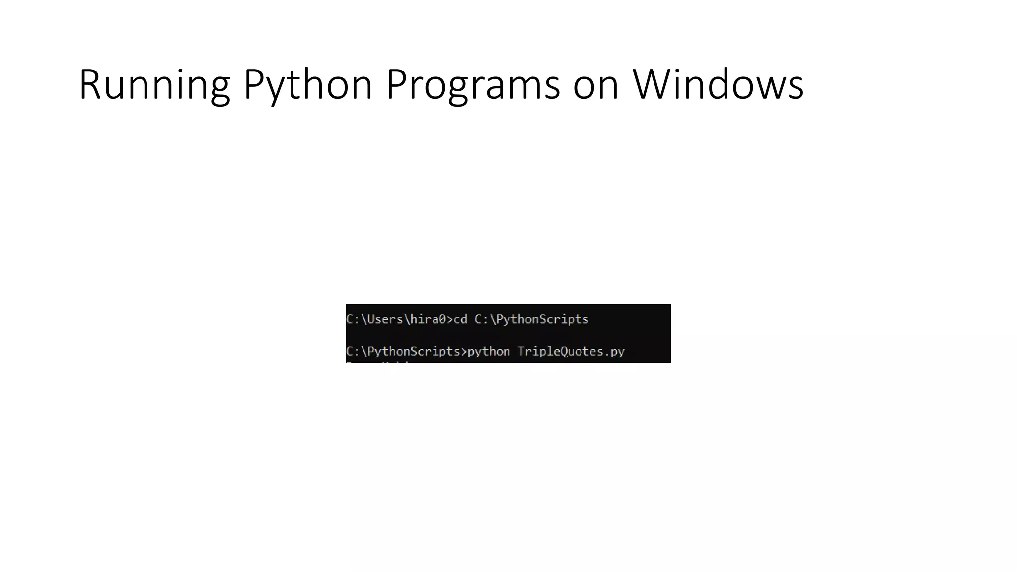 Running Python Programs on Windows